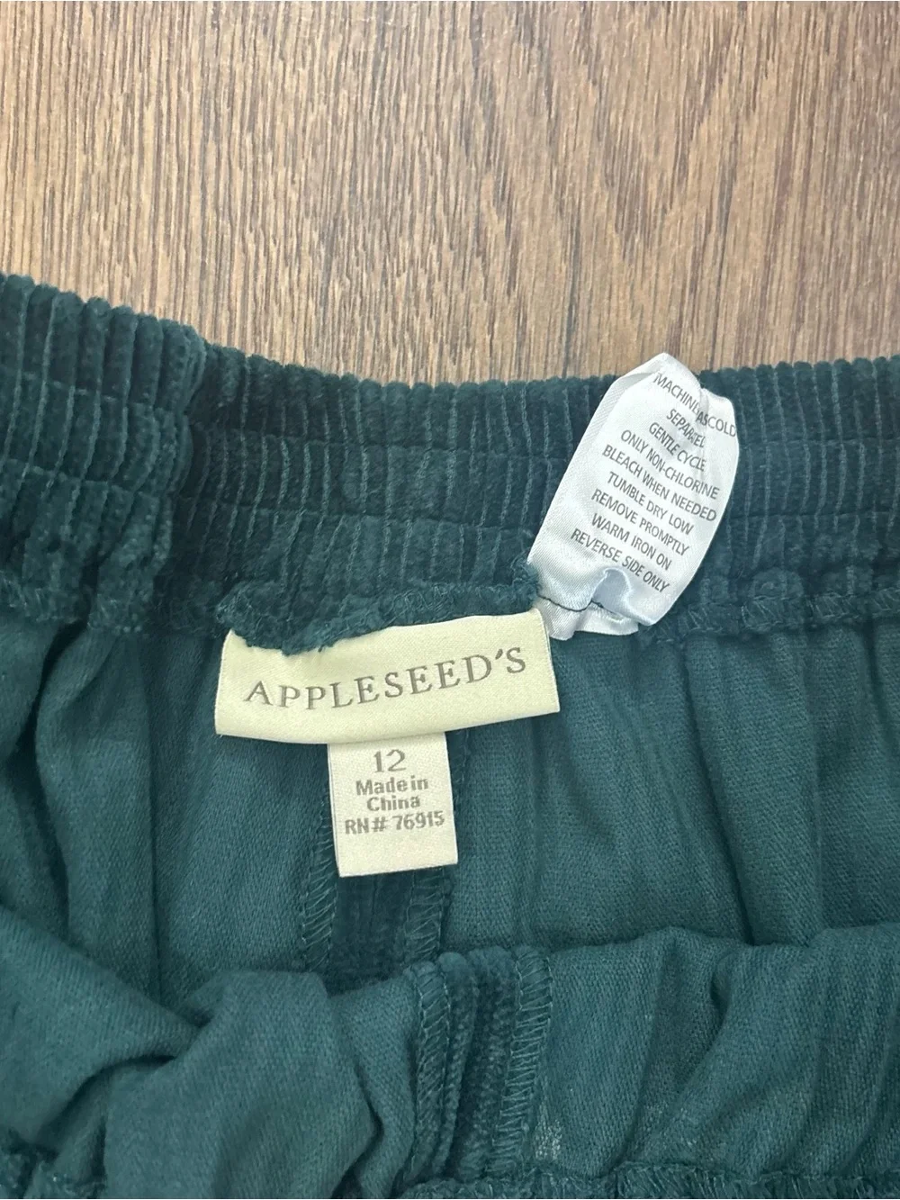 Appleseed’s Green Corduroy Pants, Size 12